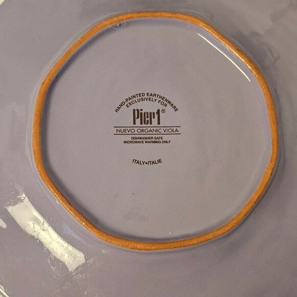 Pier 1 Nuevo Organic‎ Italy Viola Purple Dinner Plates lot of 2 - Picture 3 of 4